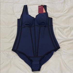 Honeylove Navy Blue Corset-style Bodysuit